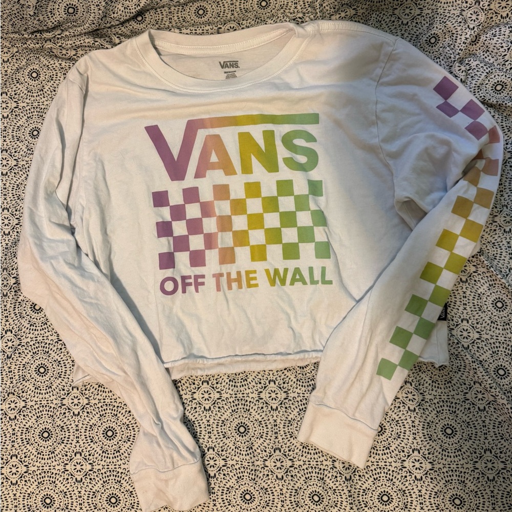 Vans White Tee with Multicolor Logo